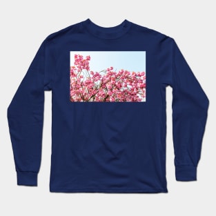 Pink Cherry Blossom Flowers Long Sleeve T-Shirt